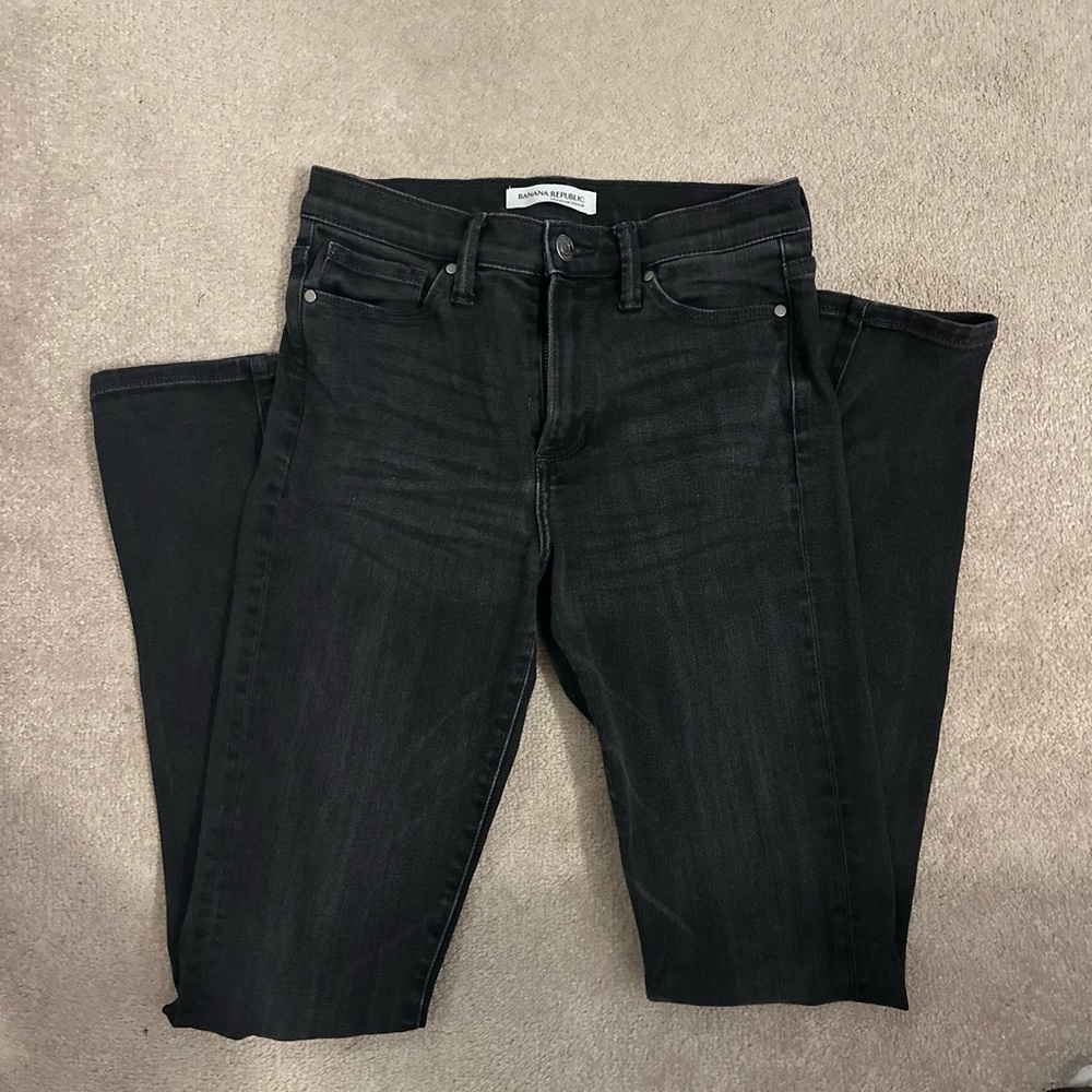 Banana republic black skinny high waisted jeans size 26